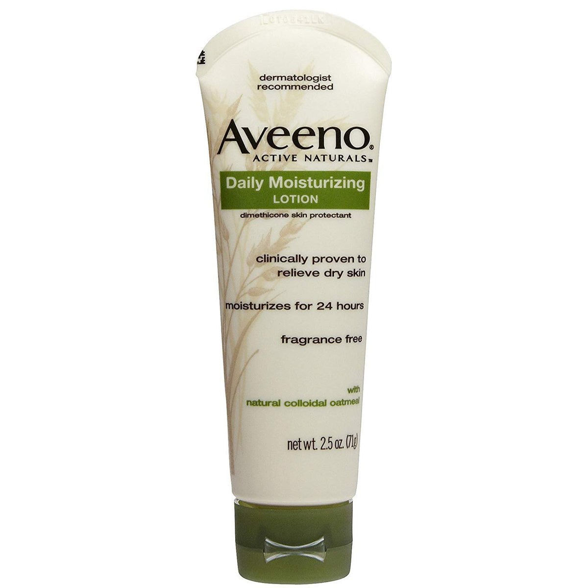 Aveeno Daily Moisturizing Body Lotion, Fragrance-Free, 2.5 Oz (Pack Of 2) For Dry Skin