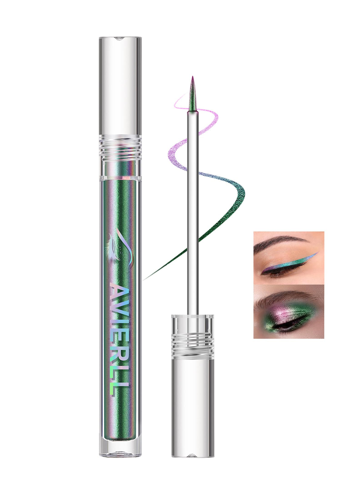 Easilydays Long-Lasting Liquid Thin Eyeliner Pencil, Waterproof Multichrome Shimmer Makeup 0.63 Fl Oz