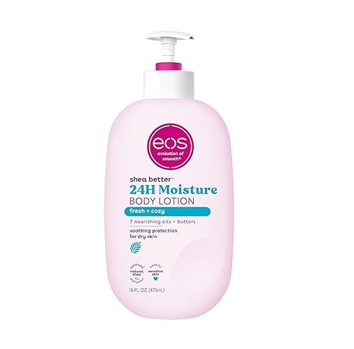 Eos Shea Better Body Lotion, Fresh & Cozy, 24-Hour Moisture, Vegan, 16 Fl Oz