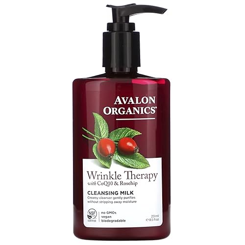 Avalon Organics Coq10 Facial Cleansing Milk, 8.5 Fl Oz, Pack Of 2 - Hydrating & Gentle