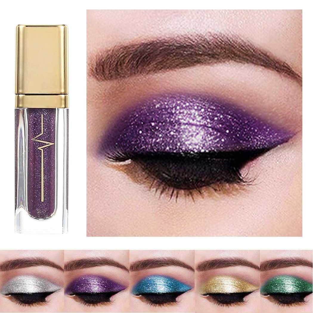 Kilshye Glitter Liquid Eyeshadow - High Pigment, Waterproof, Metallic Shimmer, A- Purple 4, 0.16