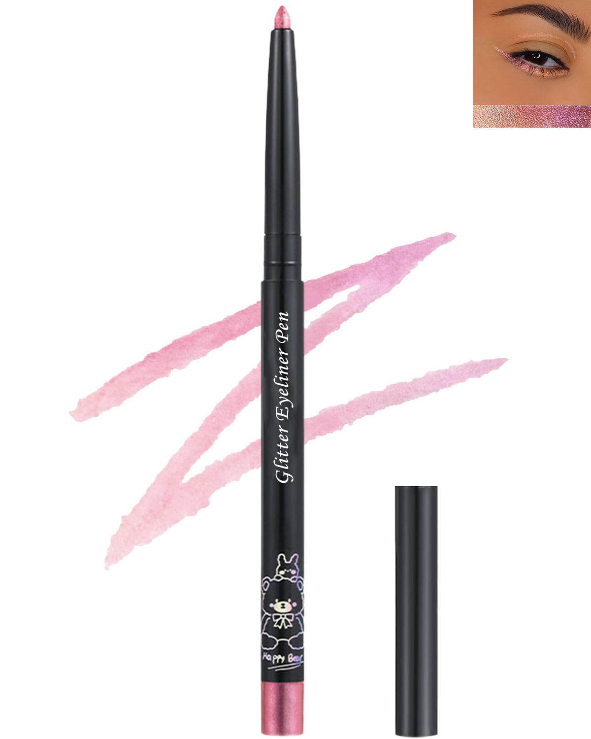 Lysdefeu Chameleon Glitter Eyeliner Gel Pencil - Metallic Shimmer Pink, Waterproof, Longlasting