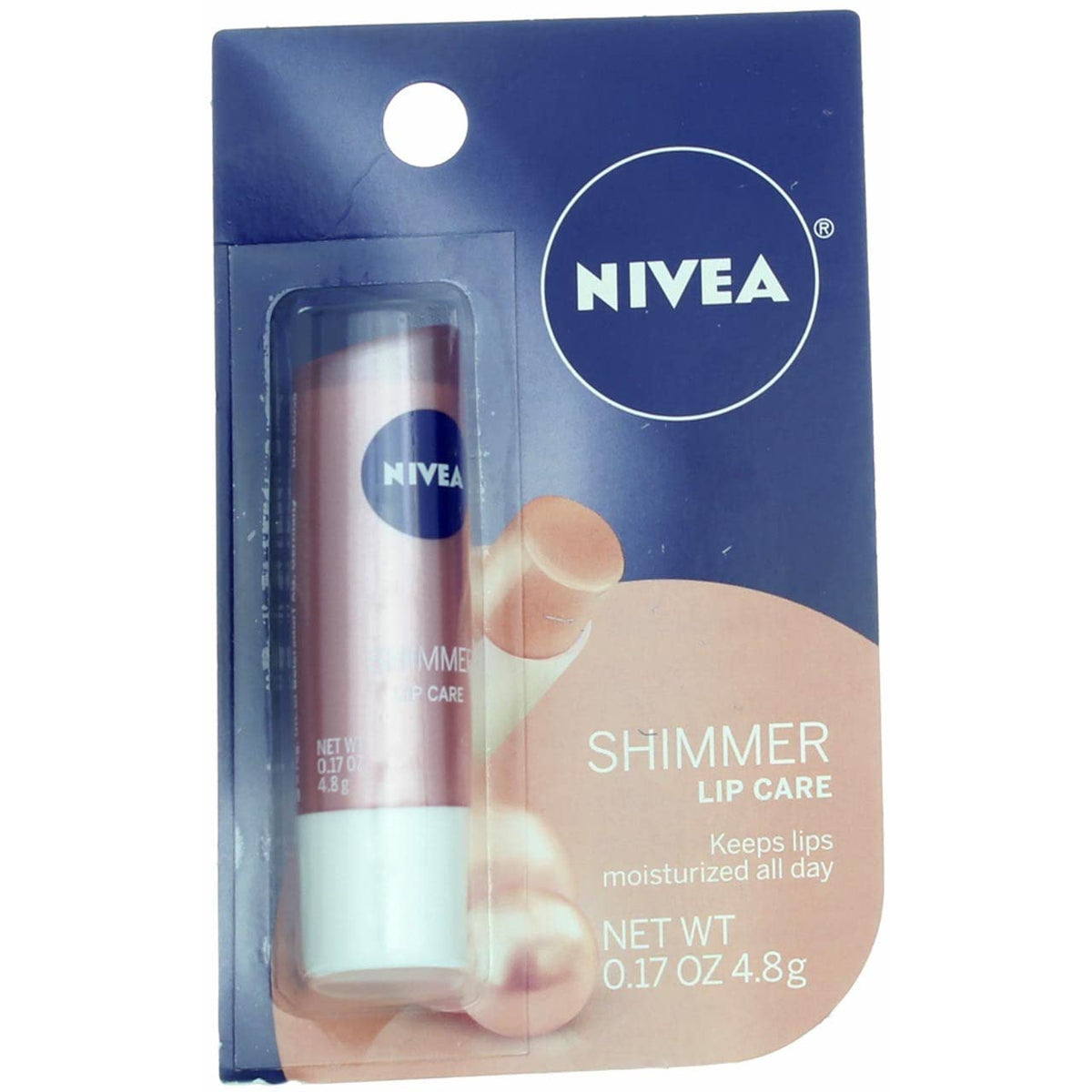 Nivea Shimmer Lip Care Stick - Cream White, 0.17 Oz Moisturizing Lip Balm