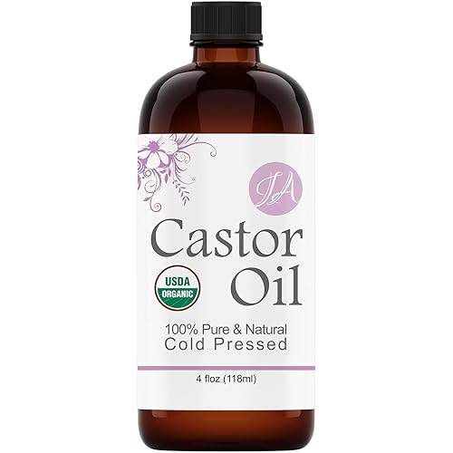 Healing Solutions Organic Cold Pressed Unrefined Castor Oil 4 Oz For Hair, Skin & Face