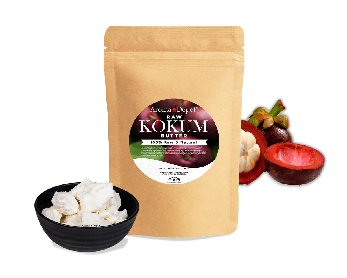 Aroma Depot 32 Oz Unrefined Raw Kokum Butter - 100% Pure For Skin, Body & Hair Care