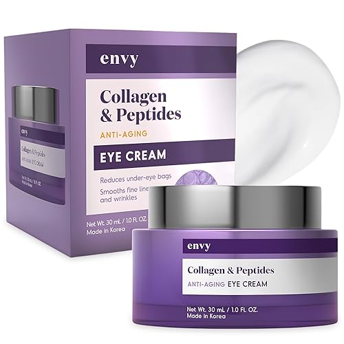 Envy Collagen & Peptides Eye Cream - Reduces Dark Circles, Puffiness & Wrinkles - 1.01 Oz