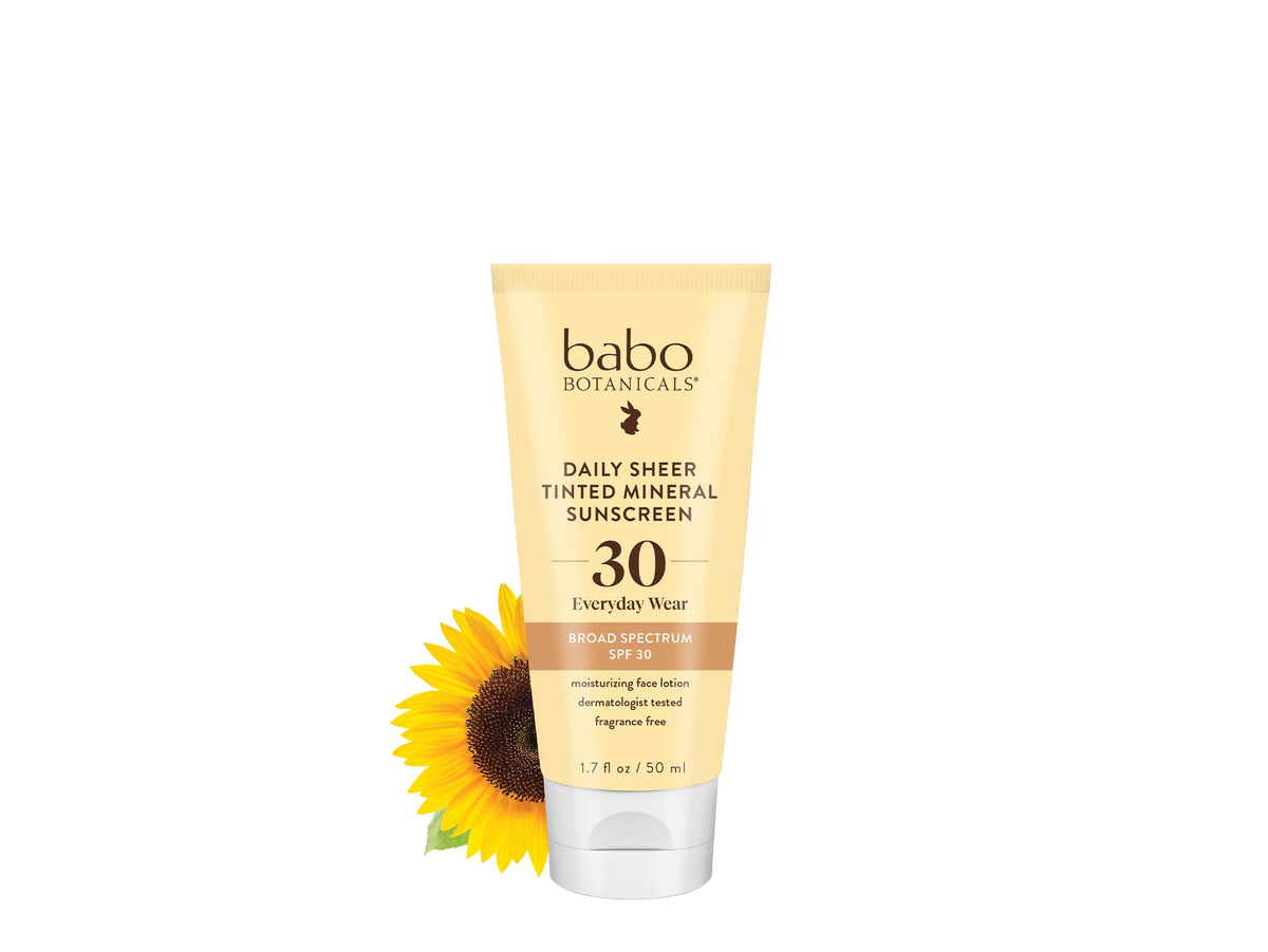 Babo Botanicals Tinted Mineral Sunscreen Spf30 - Natural Glow, Fragrance-Free, For All Ages