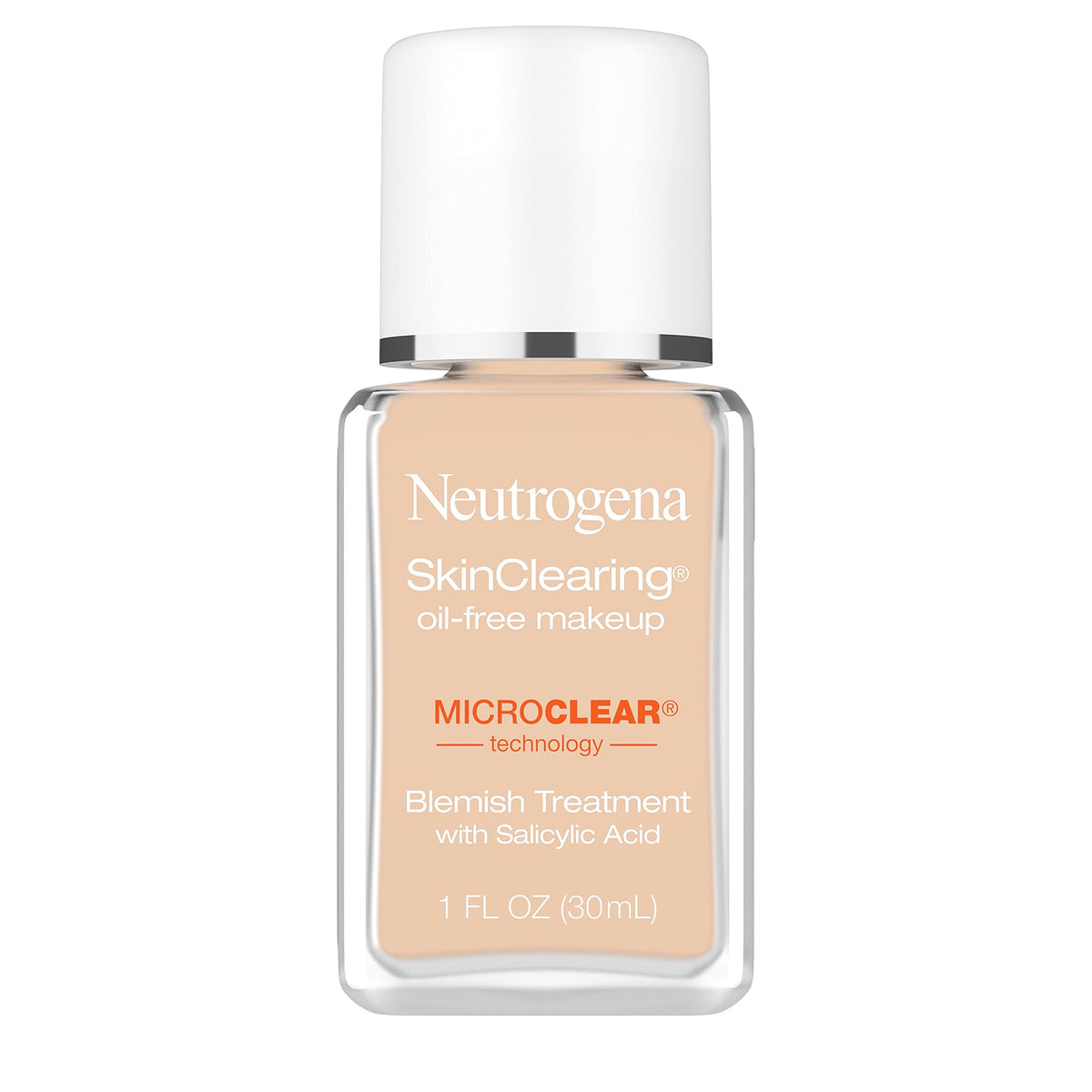 Neutrogena Skinclearing Oil-Free Acne Foundation With Salicylic Acid, 060 Natural Beige, 1 Fl Oz