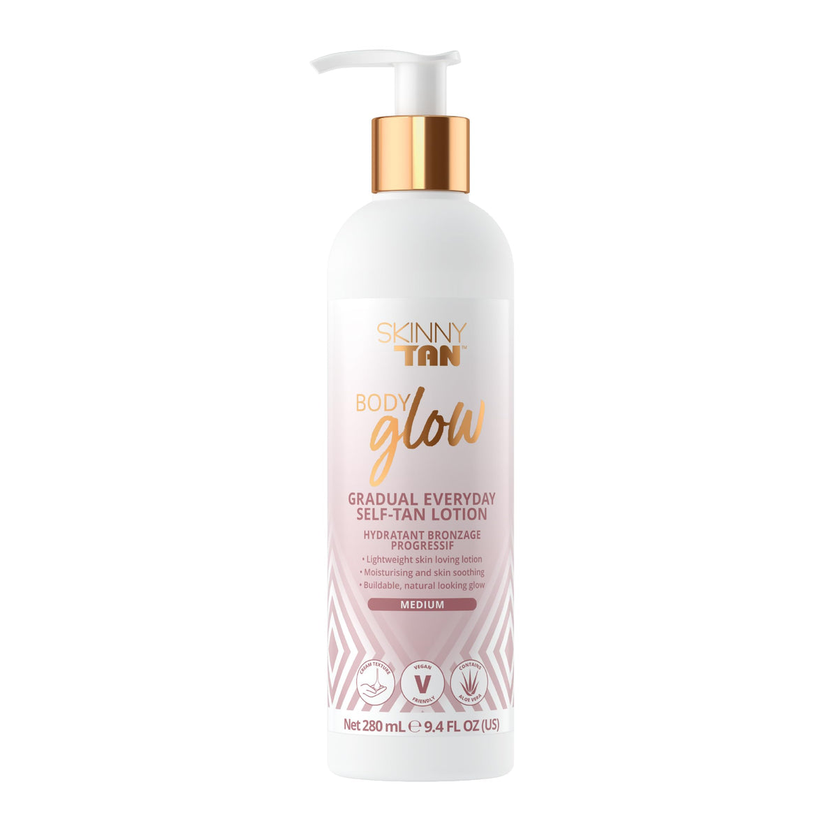 Skinny Tan Body Glow Gradual Tan Lotion  Lightweight  FastAbsorbing Formula  Coconut and Vanilla Scent  Enriched with Aloe V