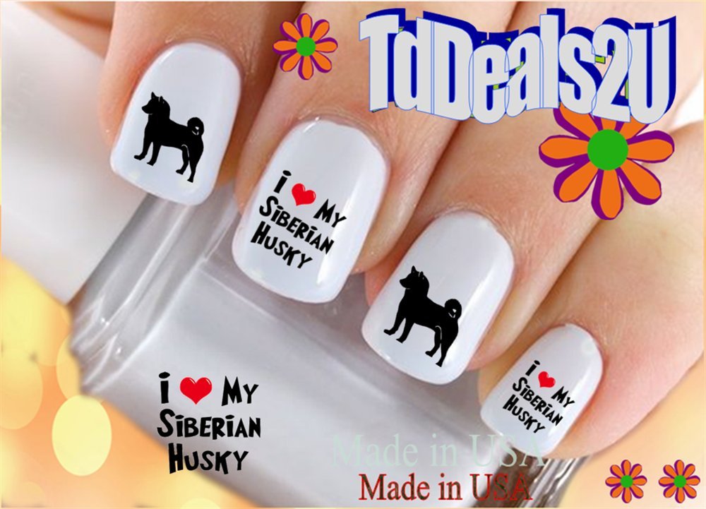 Hipzysticky Siberian Husky Nail Decals - Waterslide Acrylic Art - Made In Usa, Highest Quality!