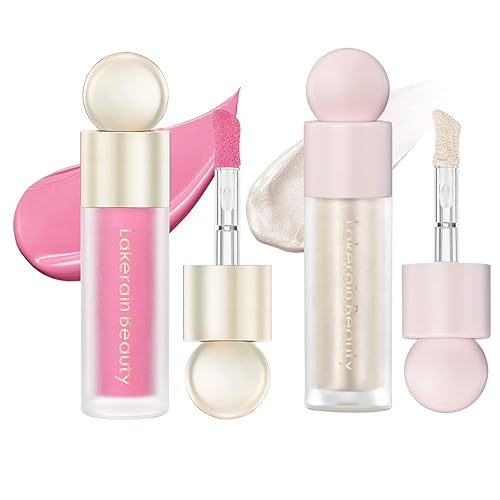 MEICOLY Liquid Blush & Highlighter Set - Long Lasting Dewy Tint & Illuminator, 2PCS