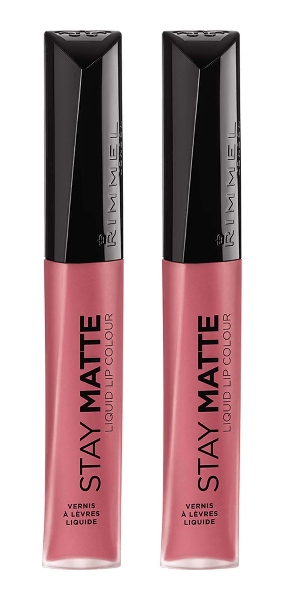 Rimmel Stay Matte Liquid Lipstick, Pink Bliss - 2 Count, Long-Lasting Matte Finish