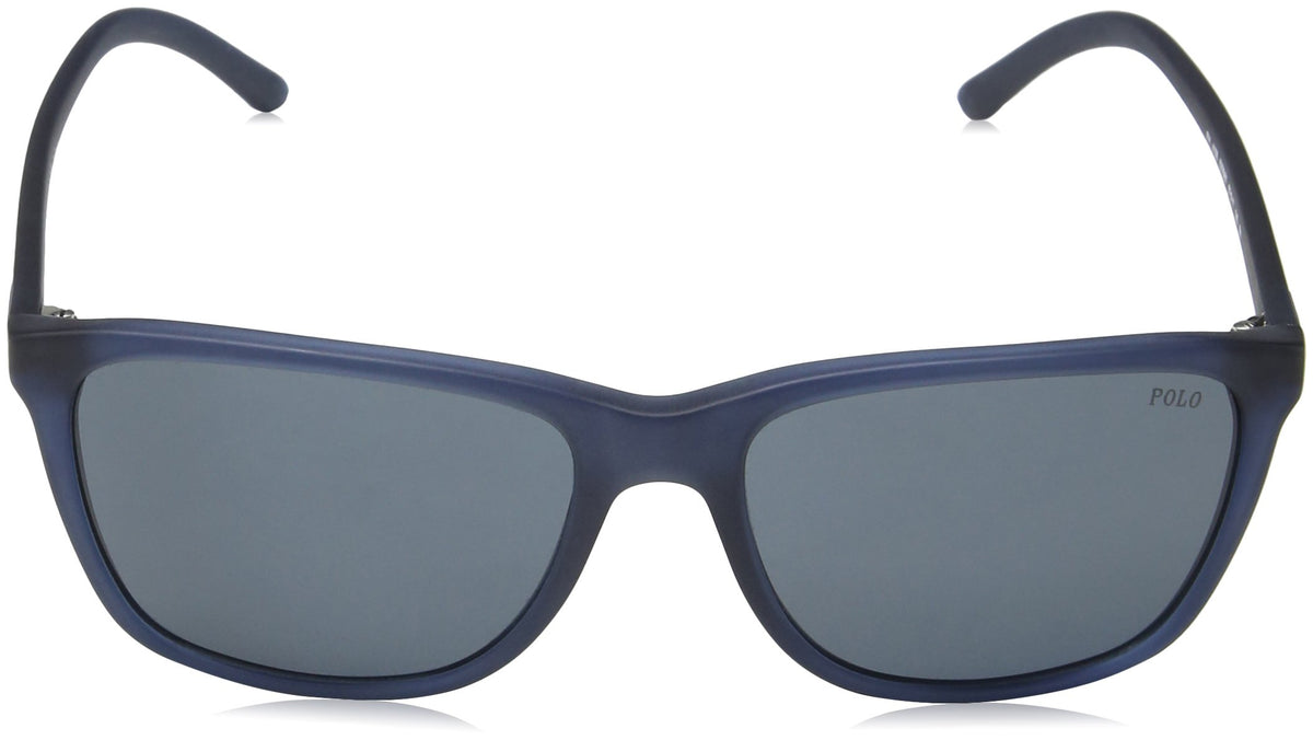 Polo Ralph Lauren Ph4108 Sunglasses - Matte Blue Frame, Grey-Blue Lenses, 57Mm Size