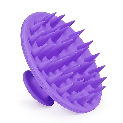 Meartchy Silicone Scalp Massager Shampoo Brush for Hair Growth - Purple Scalp Scrubber