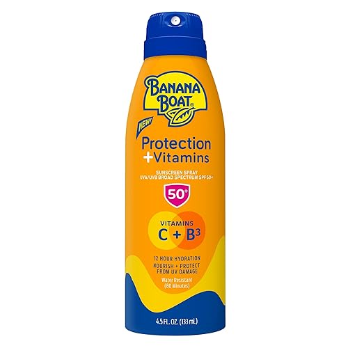 Banana Boat Sunscreen Spray Spf 50 With Vitamins C & B3, Moisturizing, 4.5 Oz.