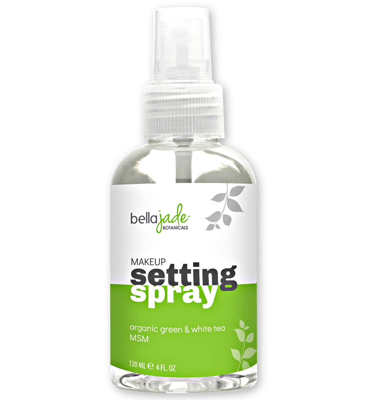 Bella Jade Makeup Setting Spray - Long Lasting Hydrating Mist With Organic Green Tea, 4 Oz