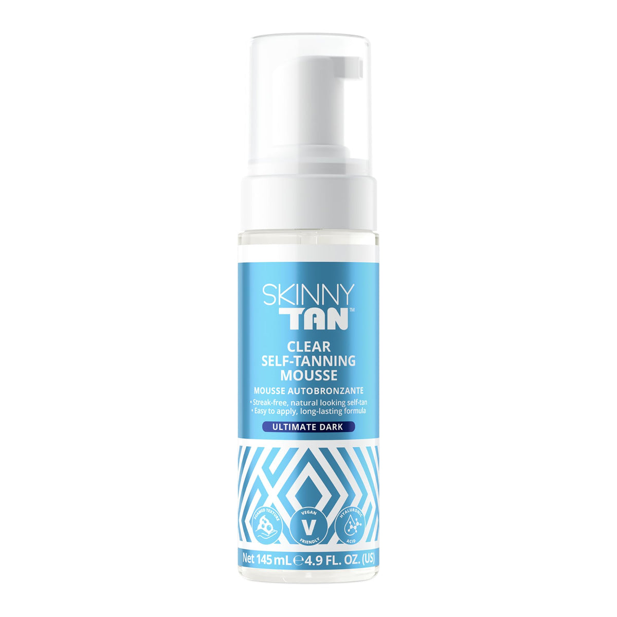 Skinny Tan Clear Self-Tanning Mousse With Hyaluronic Acid & Aloe Vera - 4.9 Oz Ultimate Dark Glow