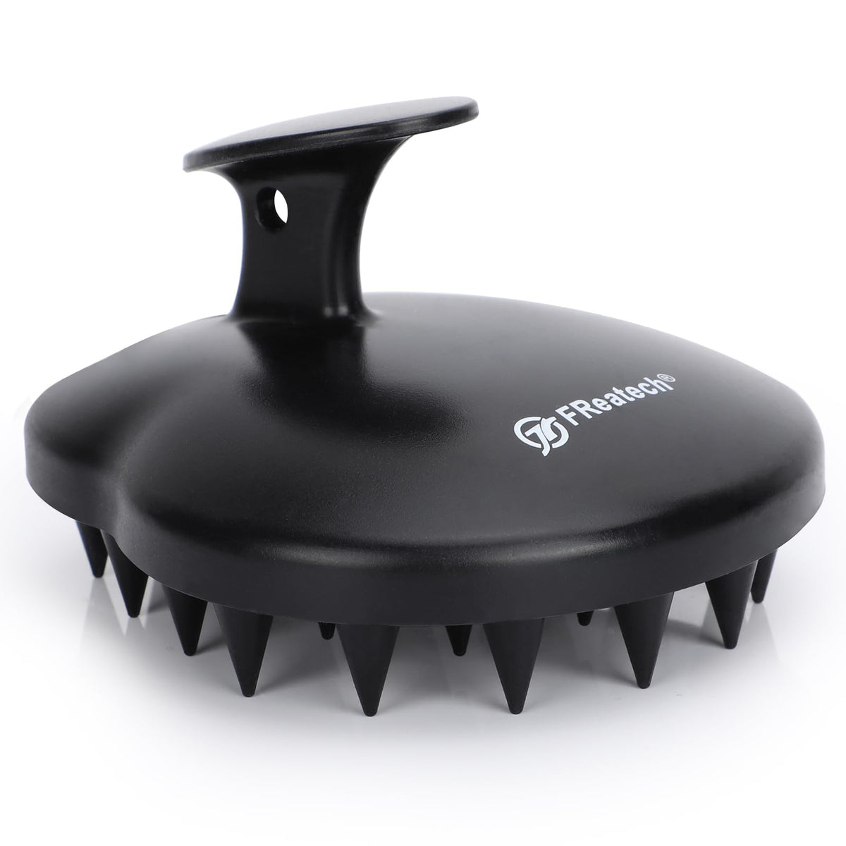 Freatech Silicone Scalp Massager Brush For Hair Growth, Waterproof Dandruff Exfoliator, Black