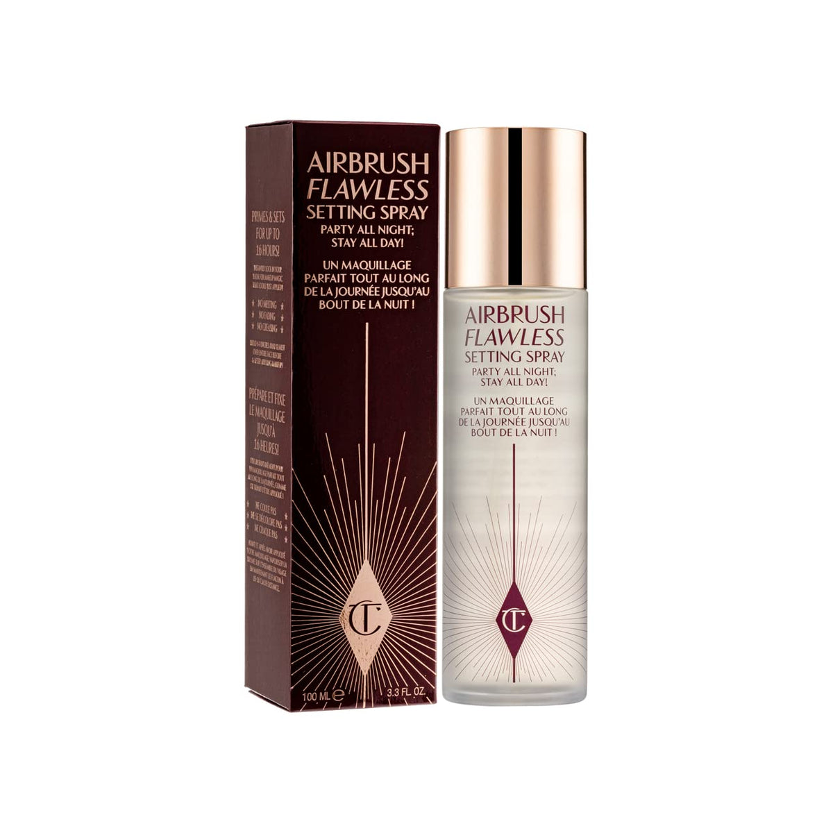 Charlotte Tilbury Airbrush Flawless Setting Spray, Clear, 100Ml / 3.3 Fl Oz, Long-Lasting Hold