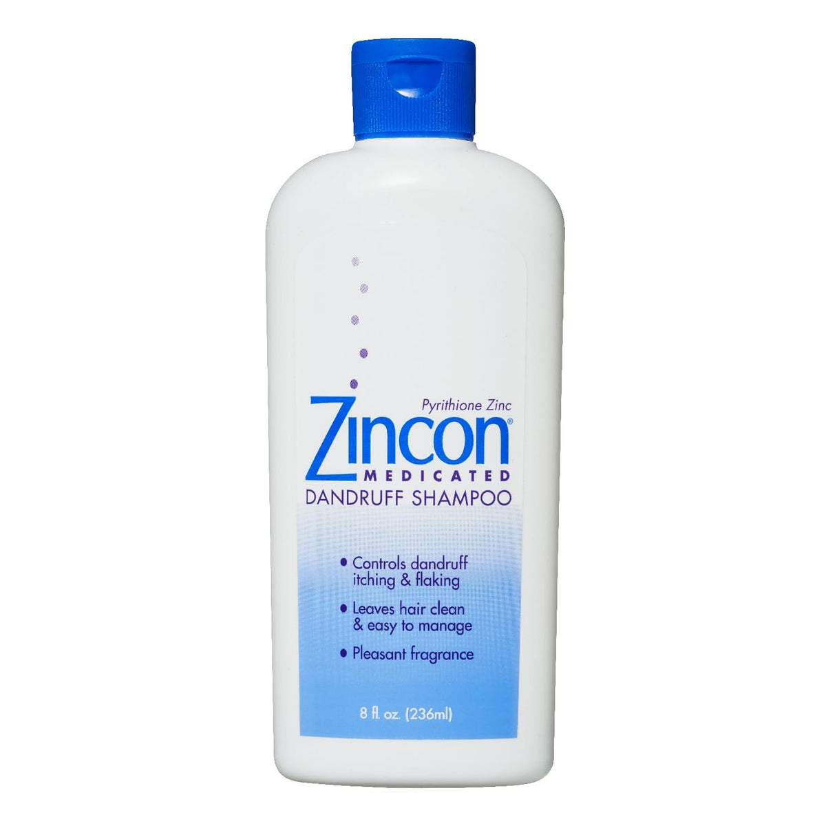 Zincon Medicated Dandruff Shampoo, 8 Fl Oz - Relieves Itch & Flakes, Scalp Care Solution