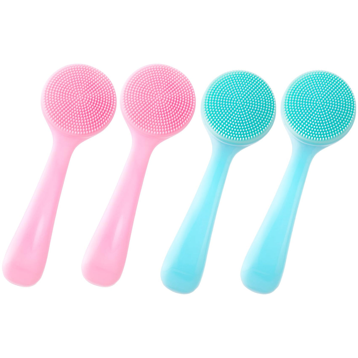 Hinzic Silicone Facial Cleansing Brush 4 Pack - Waterproof Exfoliator For Blackheads & Makeup Removal