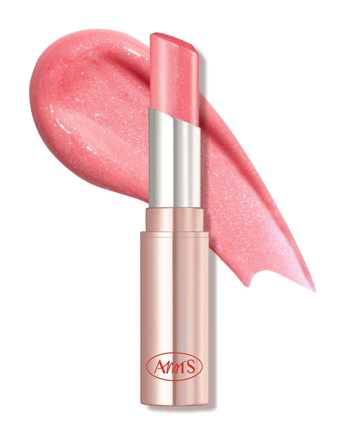 Amts Tinted Lip Balm Peony Lights | Hydrating Glitter Lipstick For Dry, Chapped Lips