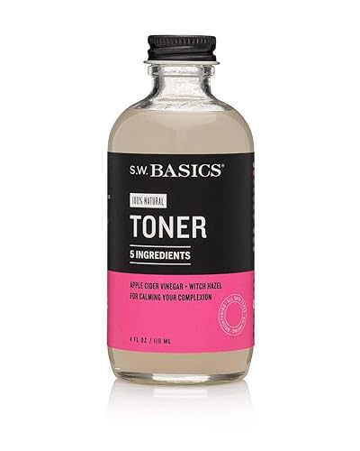 S.W. Basics Witch Hazel Toner For Sensitive & Acne-Prone Skin, Organic & Cruelty-Free, 4 Fl Oz