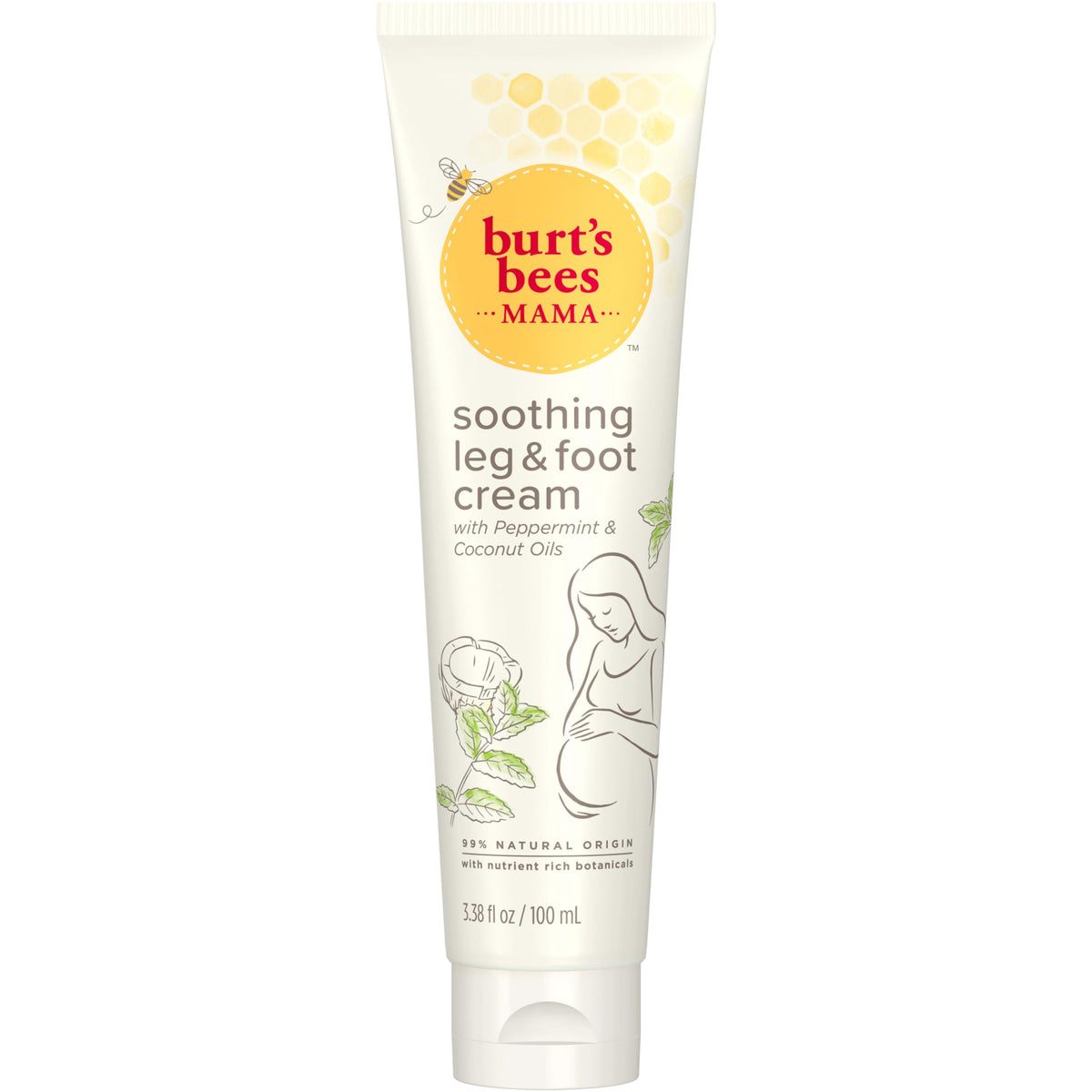 Burt'S Bees Mama Bee Leg And Foot Crème - Moisturizing 3.38Oz For Soft, Smooth Skin