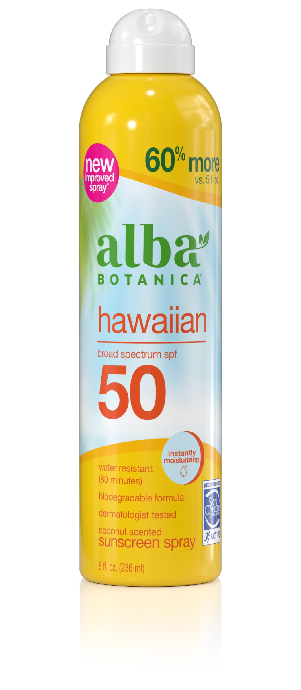 Alba Botanica Hawaiian Coconut Sunscreen Spray Spf 50, Water Resistant, 8 Fl Oz