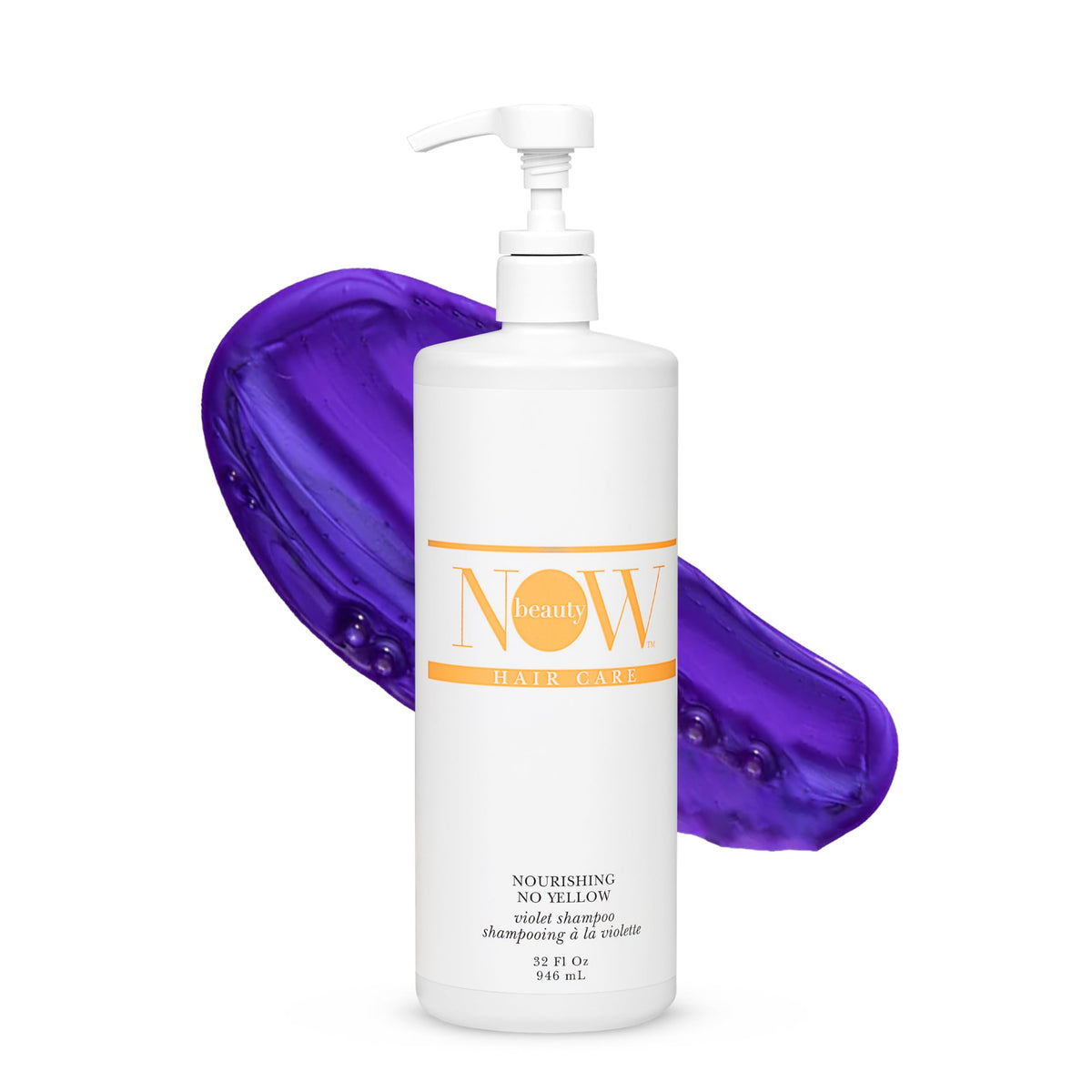 NOW BEAUTY Nourishing No Yellow Violet Shampoo  Purple Shampoo for Blonde ColorTreated Hair  Removes Brassiness  Hydrate  V