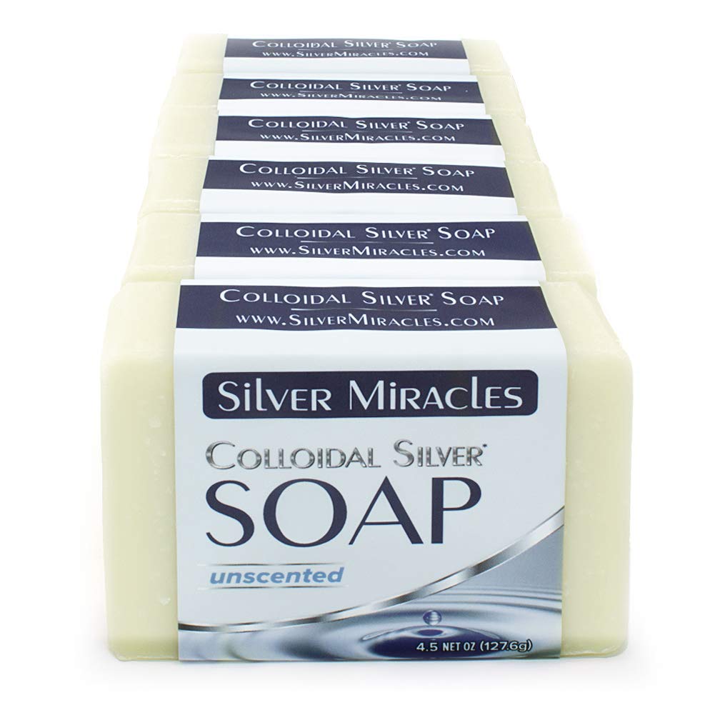 Silver Miracles Colloidal Silver Soap - 6 Pack, 4.5 Ounce Bars For Healthy Skin