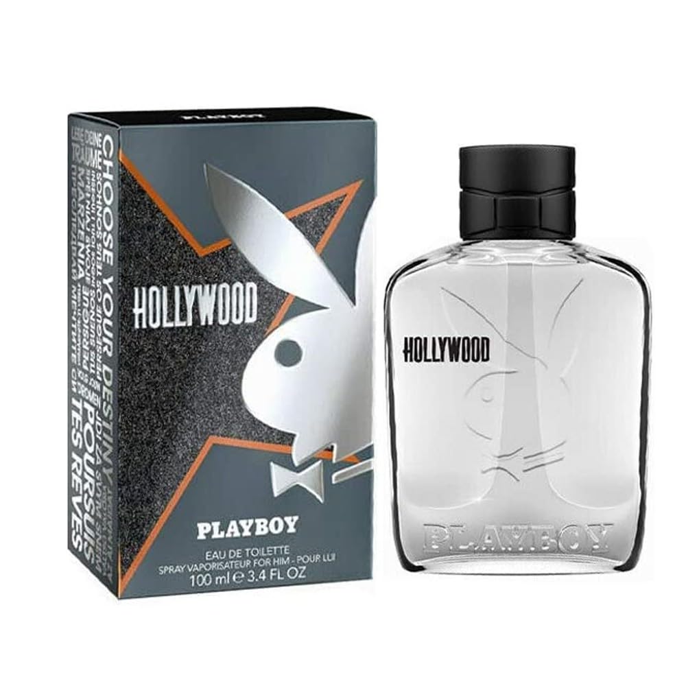 Playboy Hollywood Eau De Toilette Spray For Men, 3.4 Oz - Black Fragrance By Playboy