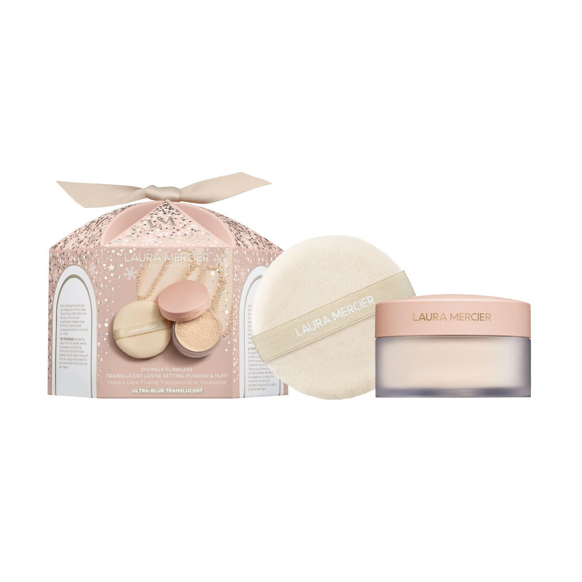 Laura Mercier Translucent Loose Setting Powder & Puff Set - Talc-Free, Long Lasting, Hydrating