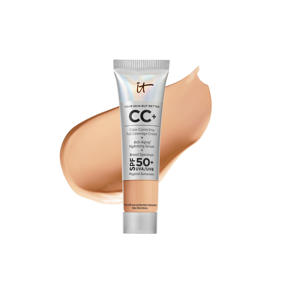 It Cosmetics Cc+ Cream Travel Size - Neutral Medium, Full-Coverage Foundation & Spf 50+ - 0.4 Fl Oz