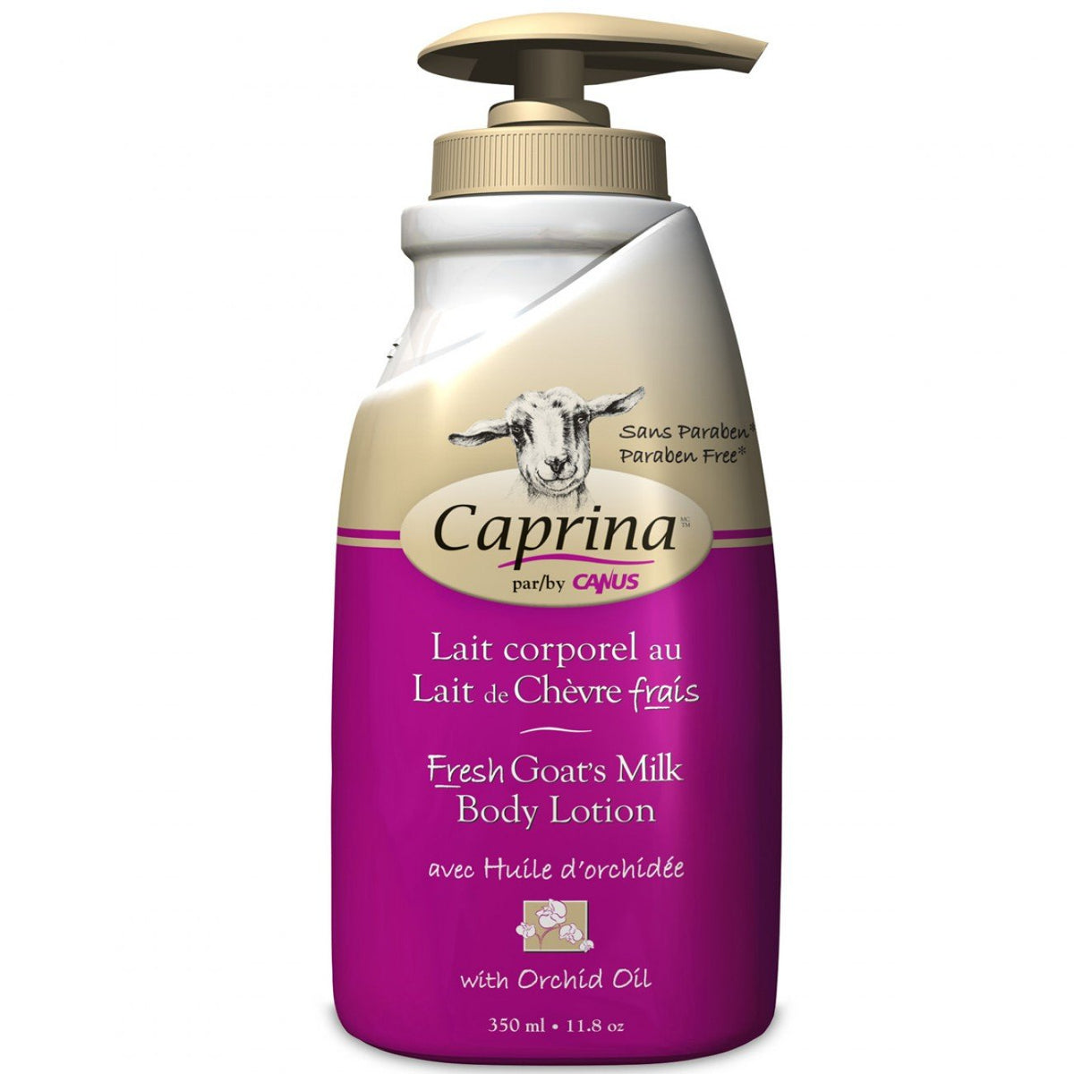 Caprina By Canus Moisturizing Body Milk Lotion With Goat Milk, Fast Absorbing, 11.8 Oz