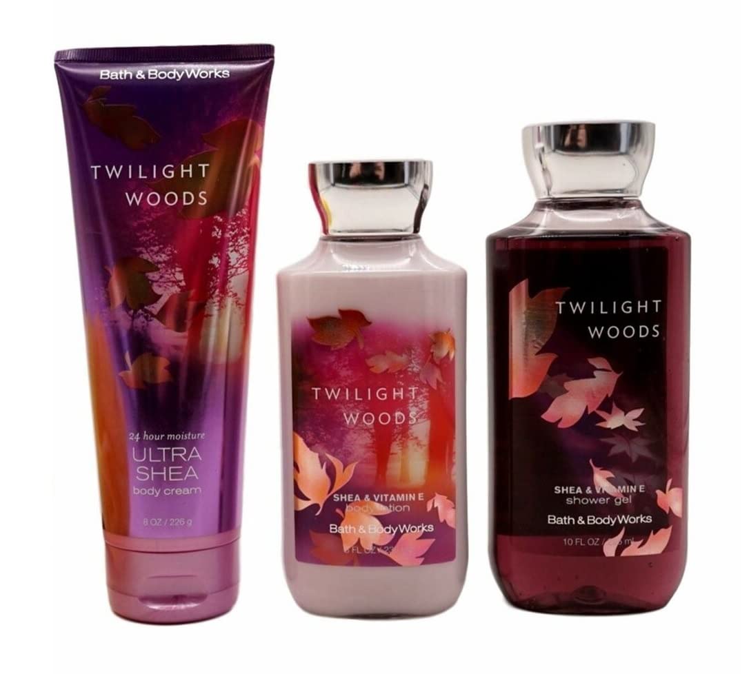 Bath & Body Works Twilight Woods 3-Pack Ultra Shea Body Cream, Lotion & Shower Gel