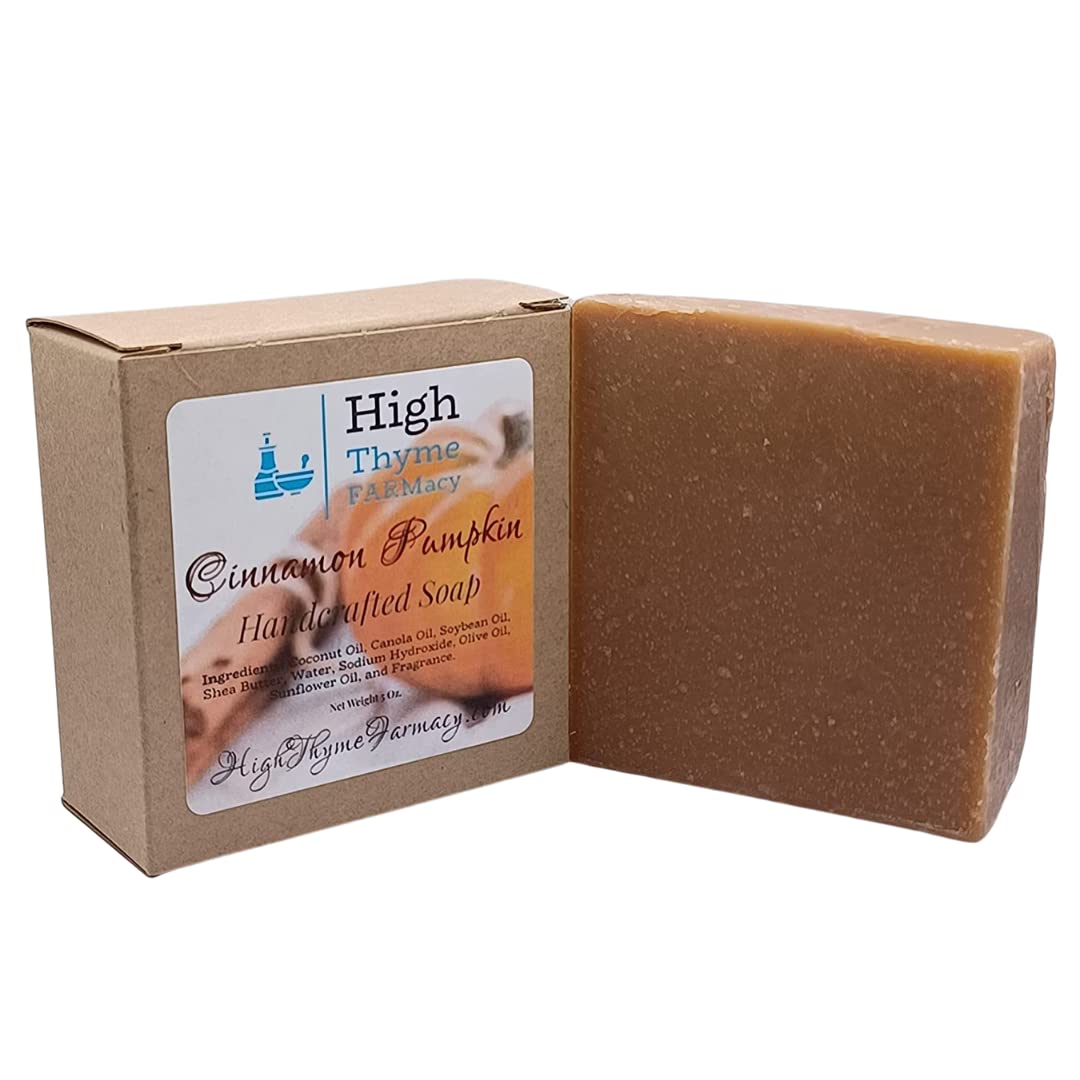 High Thyme Farmacy Pumpkin Spice Soap - 5 Oz Handmade Moisturizing Fall Scented Cold Process