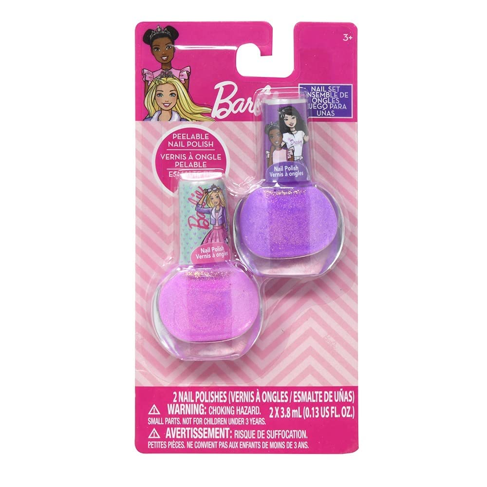 Townley Girl Barbie Nail Polish Set - 2 Pack, Water-Based, Quick-Dry, Smooth Coverage