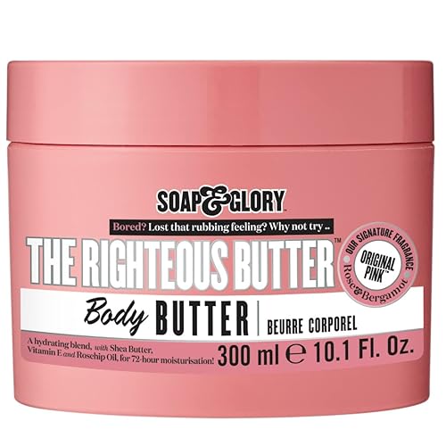 Soap & Glory Righteous Body Butter 300Ml - Hydrating Moisturizer With Shea Butter & Vitamin E