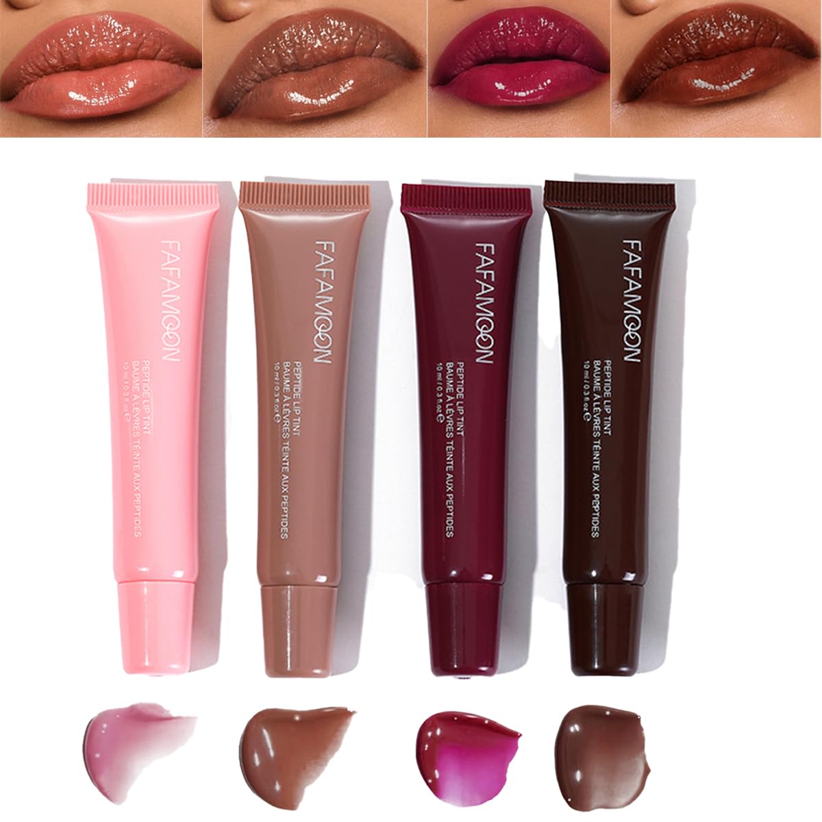 Baorder 4 Colors Hydrating Lip Gloss Set - Glitter Plumping Lip Glow Oil, High Shine Finish