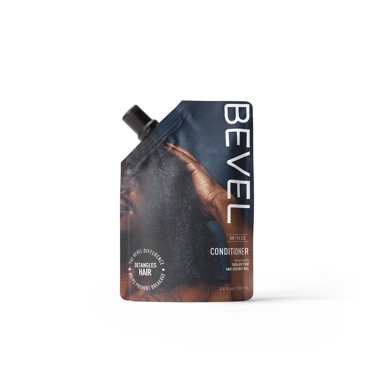 Bevel Sulfate-Free Conditioner Pouch For Textured Hair, 3.4 Oz - On-The-Go Solution