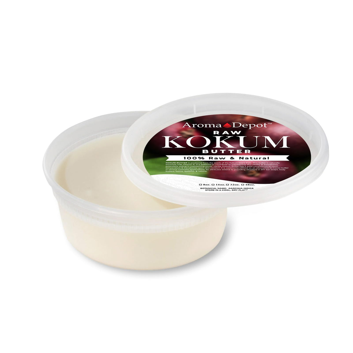 Aroma Depot 8Oz Raw Kokum Butter - 100% Pure, Cold Pressed For Skin, Body & Hair Care