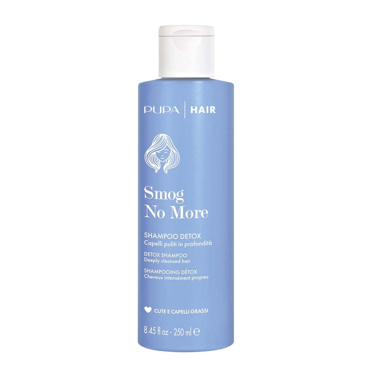 Pupa Milano Smog No More Detox Shampoo - Clarifying, Fights Frizz & Split Ends, 8.45 Oz