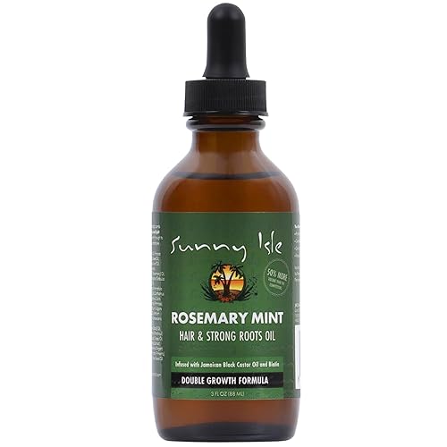 Sunny Isle Rosemary Mint Hair Oil 3oz - Biotin & Jamaican Black Castor Oil for Strong Hair