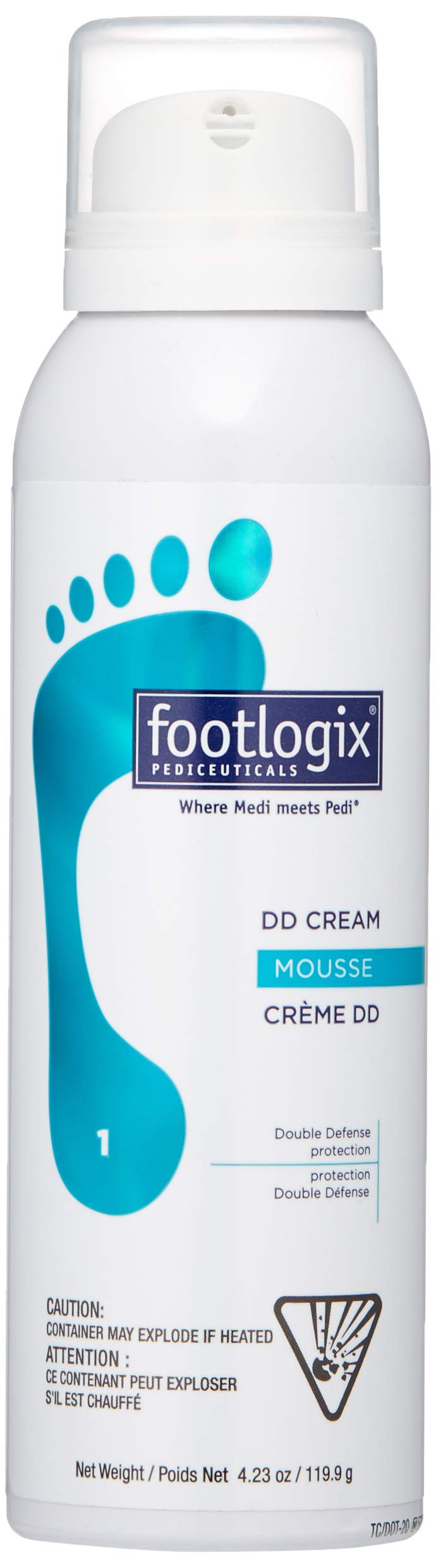 Footlogix Dd Cream Mousse, 4.23 Ounce, Hydrating Foot Care, White, Moisturizer