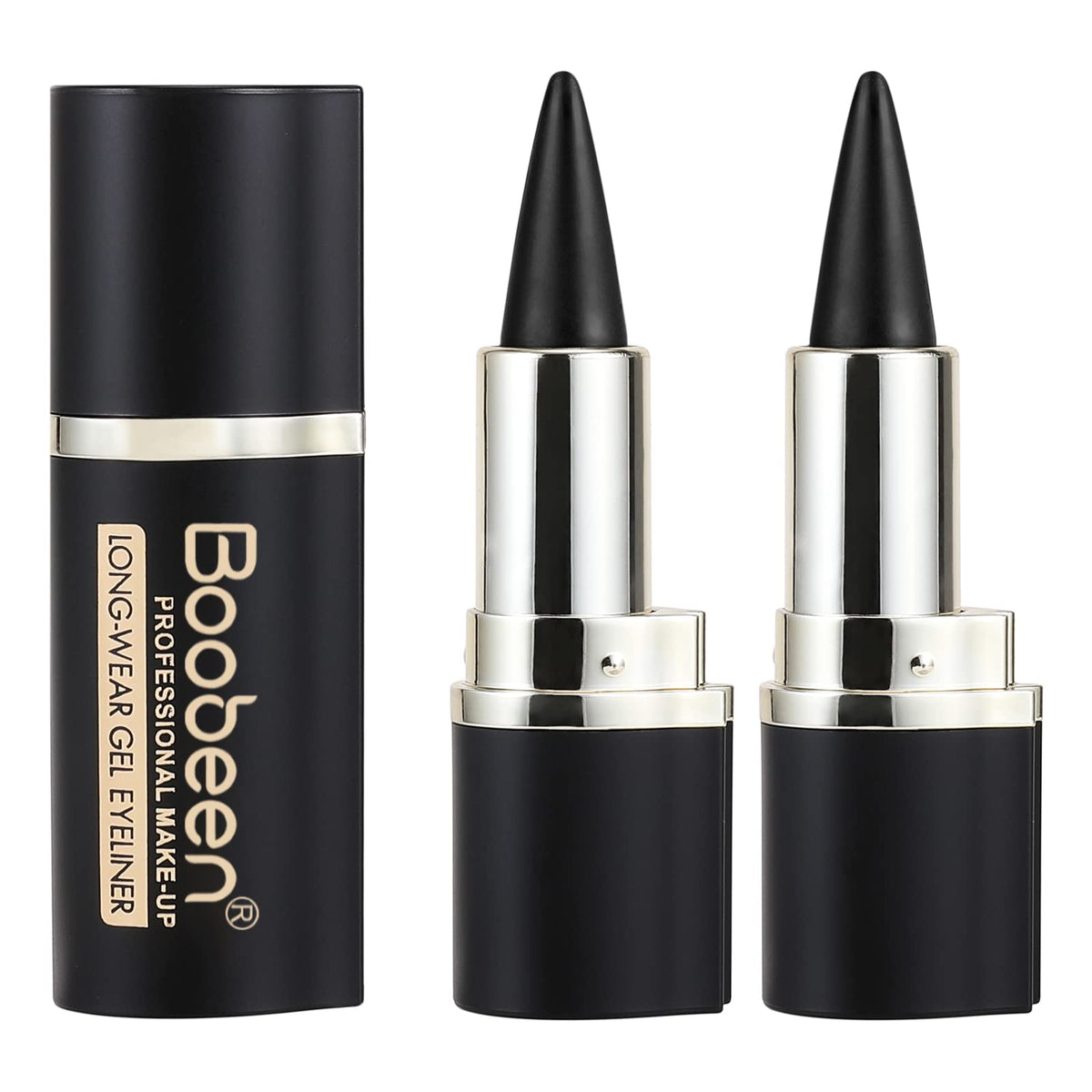 Boobeen Black Eyeliner Pencil - Waterproof, Quick Drying, Smudge-Proof, Long Lasting (Pack Of 2)