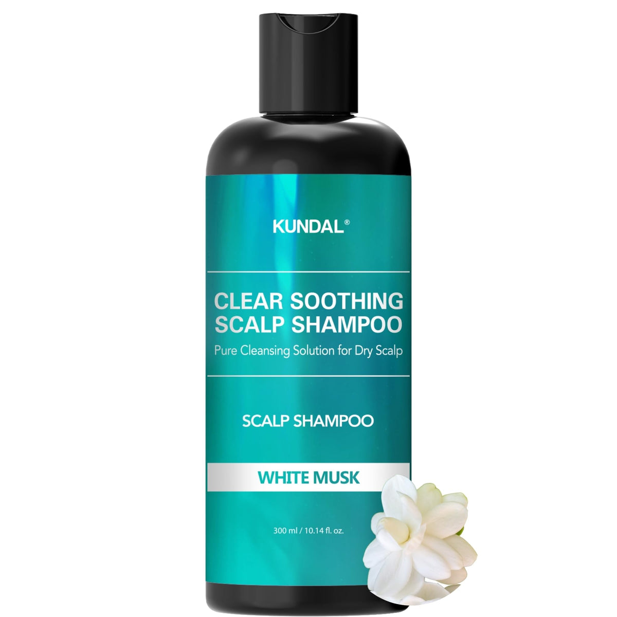 Kundal Clear Soothing Scalp Shampoo - White Musk, Deep Cleansing For Dry Scalp, 10.14 Fl Oz