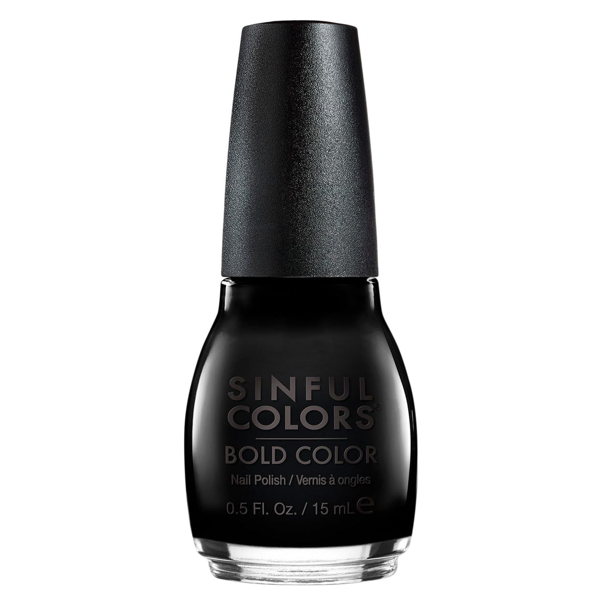 Sinfulcolors Bari Revlon Black On Black Nail Polish, 0.5 Fl Oz - Professional Finish