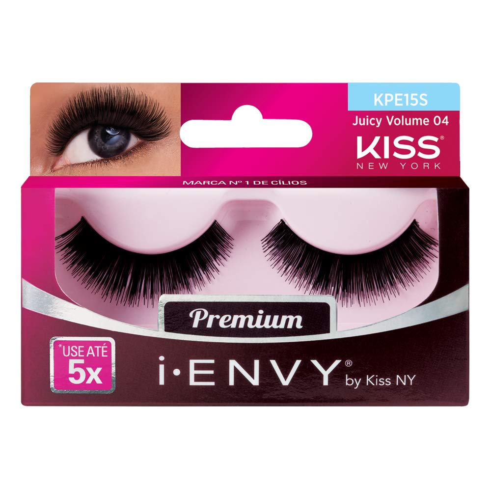 Kiss I Envy Juicy Volume 04 Lashes - Black Human Hair (1 Pack) For Stunning Volume