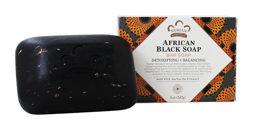 Nubian Heritage African Black Soap - 5 Ounce, Pack Of 4 - Natural Skin Care Solution